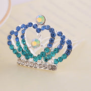 Rhinestone Children's Colorful Small Crown Hair Comb Student Performance