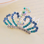 Rhinestone Children's Colorful Small Crown Hair Comb Student Performance