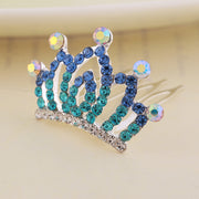 Rhinestone Children's Colorful Small Crown Hair Comb Student Performance