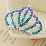 Rhinestone Children's Colorful Small Crown Hair Comb Student Performance