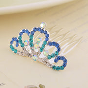 Rhinestone Children's Colorful Small Crown Hair Comb Student Performance