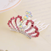 Rhinestone Children's Colorful Small Crown Hair Comb Student Performance