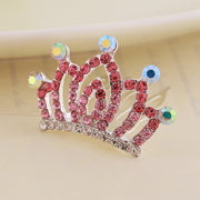 Rhinestone Children's Colorful Small Crown Hair Comb Student Performance