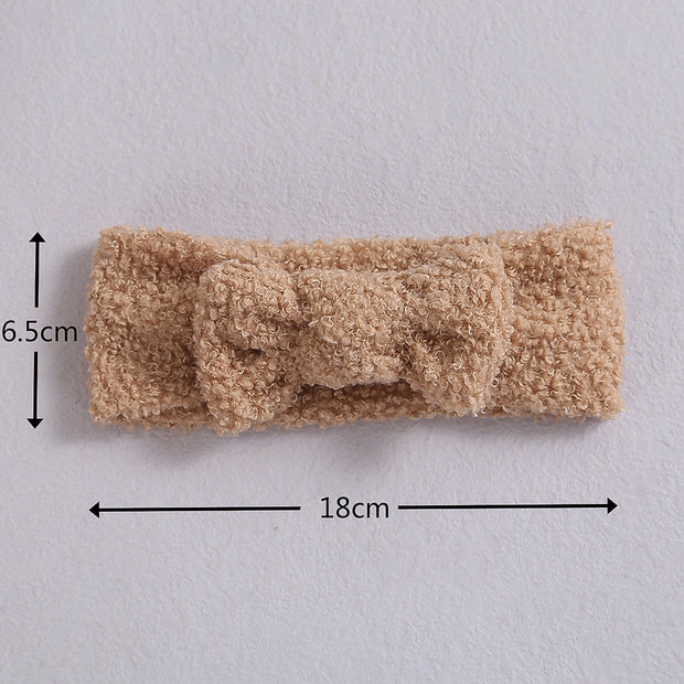 Baby Bow Nylon Elastic Fleece Headband