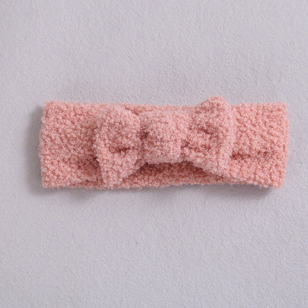 Baby Bow Nylon Elastic Fleece Headband