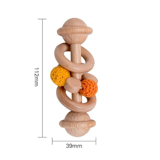 1PC Baby Teether Toys Beech Wooden Rattle Wood Teething Rode