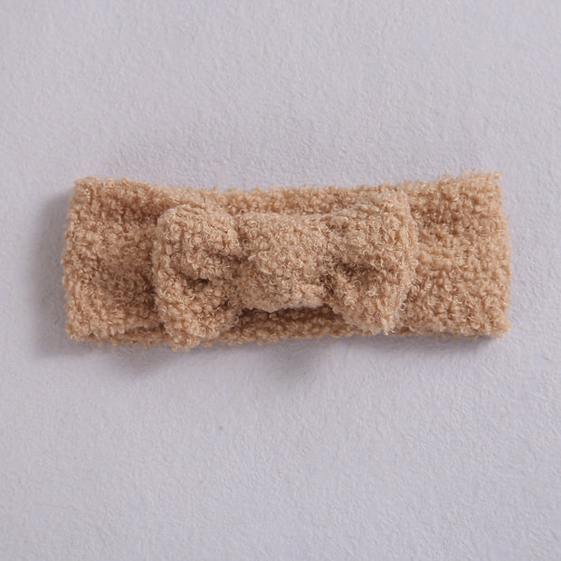 Baby Bow Nylon Elastic Fleece Headband