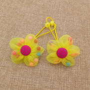 Chiffon Flower Beads Buckle Children's Head Ornaments Rubber Band Hair Ring