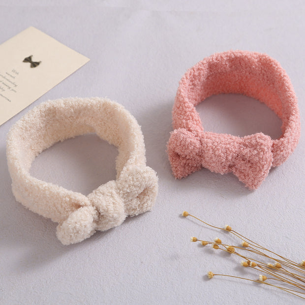 Baby Bow Nylon Elastic Fleece Headband