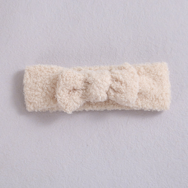Baby Bow Nylon Elastic Fleece Headband