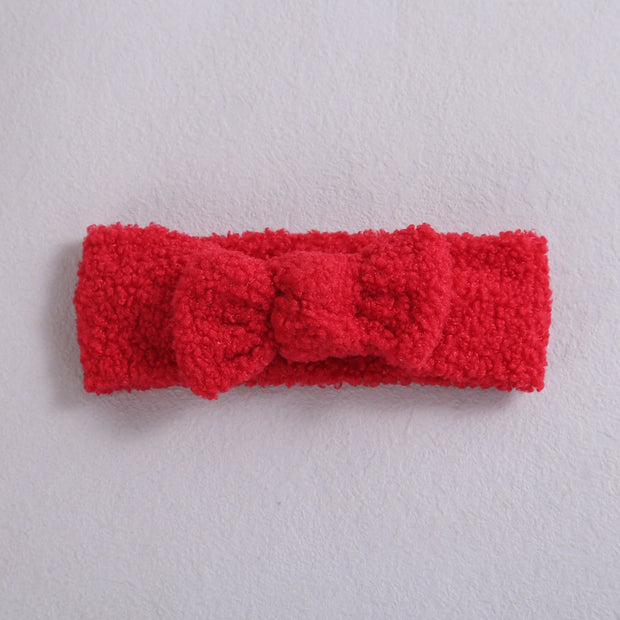 Baby Bow Nylon Elastic Fleece Headband