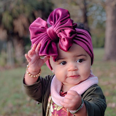 Headband Oversized Gold Velvet Bow